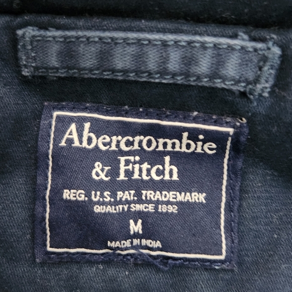 Abercrombie & Fitch VTG Y2K 2000s Men's Blue Parka Jacket Faux Fur Hood Size M - Picture 16 of 16